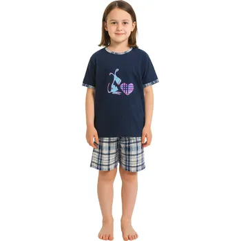Dívčí pyžamo Dívčí pyžamo KLOKAN - tm. modré Dětské velikosti (půlené): EU 116/122