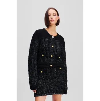 Dámský svetr KARDIGAN KARL LAGERFELD BOUCLE KNIT CARDIGAN BLACK