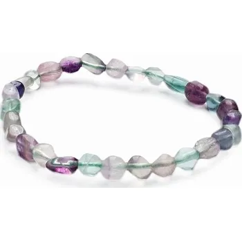 Náramek Fluorit multicolor náramek z oválných kamínků A kvalita obvod cca 16 až 22 cm
