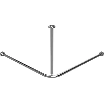 Madlo do koupelny Bemeta Design Tyč sprchového závěsu, 1300 x 1300 mm, rohová, skládaná, nerez, lesk - 101120231