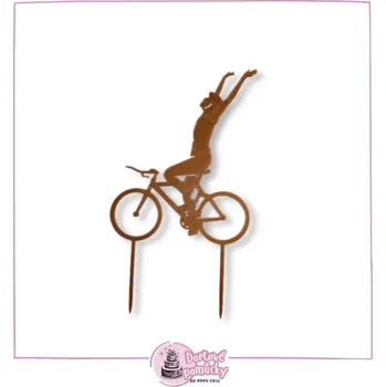 Cyklista 3 - dortový zápich - Tmavě zlatá