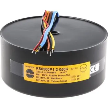 Transformátor Toroidní transformátor, počet výstupů: 2, sekundární napětí: 2 x 50V ac, 147.1 (Dia.) x 64.7mm