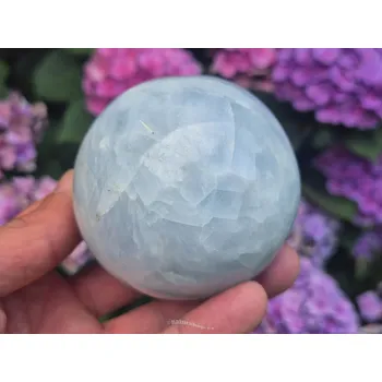 Sběratelství Kalcit modrý koule hladká Ø73mm Madagaskar 539g