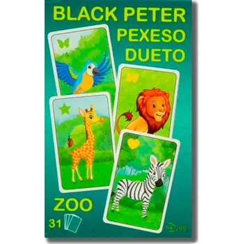 Pexeso Černý Petr/Pexeso/Dueto ZOO 3 v1 7x10,5x1,5 cm 31 ks