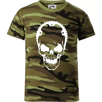 Chlapecké oblečení Rozeta lebka - Dětské maskáčové triko - 104-110cm / 3-4 roky ( Zelený maskáč )