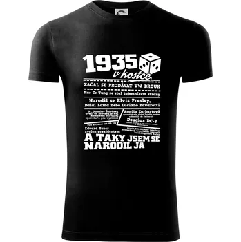 1935 v kostce - Viper FIT - Pánské zůžené tričko - M ( Černá )