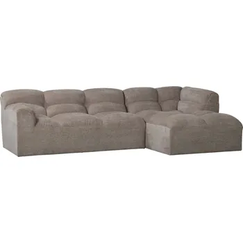 Pohovka WOOOD Béžovošedá rohová pohovka Tibas 280 cm, pravá