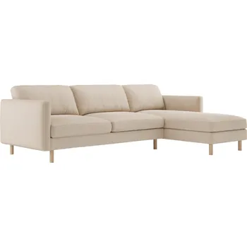 Pohovka Micadoni Béžová sametová rohová pohovka Eden 286 cm, pravá