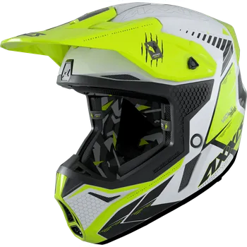 Helma na motorku AXXIS Motokrosová helma WOLF ABS star track A3 lesklá fluor žlutá L
