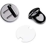 Pro Háčkování Zapínání na kabelku 30x32 mm srdce černý nikl 2 sady