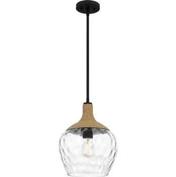 Quoizel QZ-ROYER-1P-MBK - Lustr na tyči ROYER 1xE27/60W/230V pr. 30,2 cm