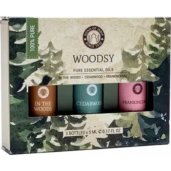 Song of India Sada 3 lahviček esenciálních olejů a jejich směsí pro aromaterapii Woodsy 3 x 5 ml