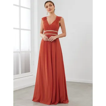 Dámské šaty Áčkové šaty s odhalenými zády a véčkovým výstřihem Barva: Oranžová, Velikost: 9XL