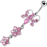 Šperky4U Stříbrný piercing do pupíku - motýlek - BP01192-P
