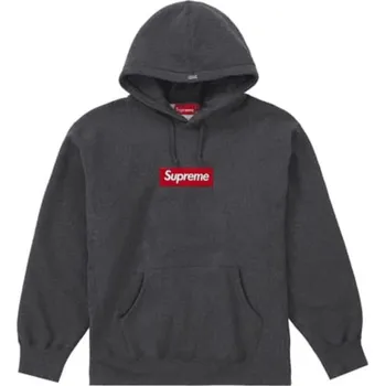 Pánská móda Supreme Box Logo Hooded Sweatshirt (FW21) Charcoal L