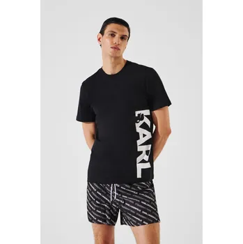Pánské tričko TRIČKO KARL LAGERFELD KARL VERTICAL LOGO T-SHIRT BLACK