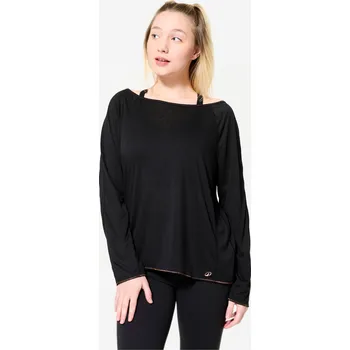 Dámská mikina DOMYOS Dámské taneční tričko s dlouhým rukávem L ČERNÁ