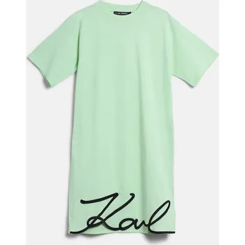 Dámské šaty ŠATY KARL LAGERFELD KARL SIGNATURE HEM DRESS SPRAY