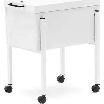 Pojízdná kartotéka s uzamykatelným víkem, na cca 55 závěsných desek A4, bíl