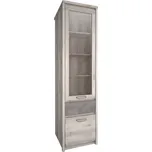 Kondela Vitrína 1D1W1S, kaštan nairobi/onyx, JESI NEW