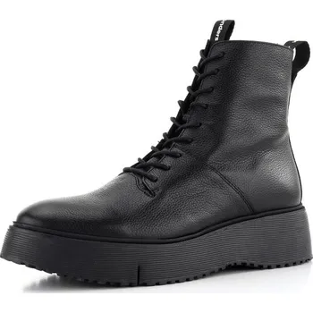 Dámské kozačky Wonders šněrovací kotník na platformě Negro A-9350 - 39 | P654269