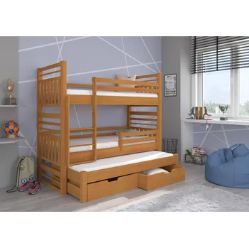 Postel ADRK Rozkládací patrová postel HIPPO, CH-Hip-Al-190-E1897, 180x80 cm, olše