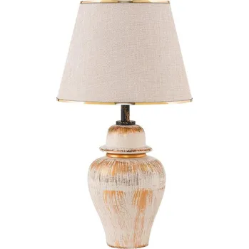 Lampička Stolní lampa RAMZES 1xE27/40W/230V krémová/zlatá