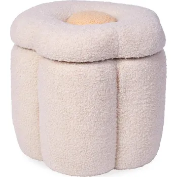 Taburet Childhome - Box na hračky FLOWER pr. 35 cm krémová