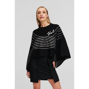 Dámský svetr SVETR KARL LAGERFELD SCARF FASHION SWEATER BLACK