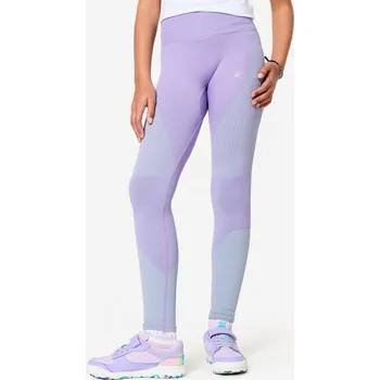 Dámské legíny DECATHLON Dívčí fitness legíny bezešvé 8 LET FIALOVÁ|ZELENÁ