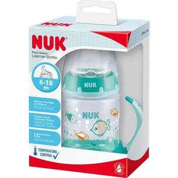 NUK FC Lahvička na učení s kontrolou teploty 150 ml zelená