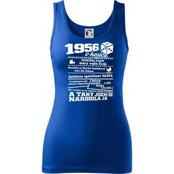 Dámské tričko 1956 v kostce - Dámské tílko - XL ( Královská modrá )