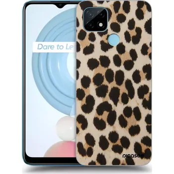Pouzdro na mobilní telefon Picasee silikonový černý obal pro Realme C21 - Brown Tiger