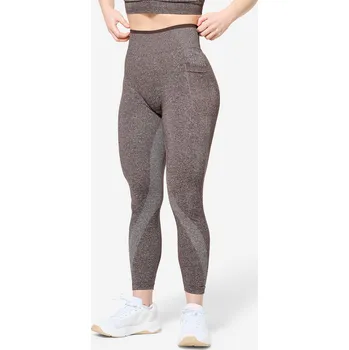 Dámské legíny DOMYOS Dámské legíny na posilování bezešvé XL BÍLÁ|FIALOVÁ|KAŠTANOVÁ