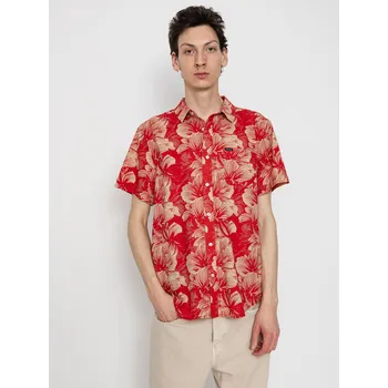 Pánská košile Brixton Charter Print (casa red/oatmilk floral) XL, červená