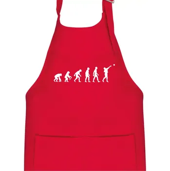 Kuchyňská zástěra Evoluce vrh koulí - Dětská zástěra na vaření - Univerzální velikost ( Červená )