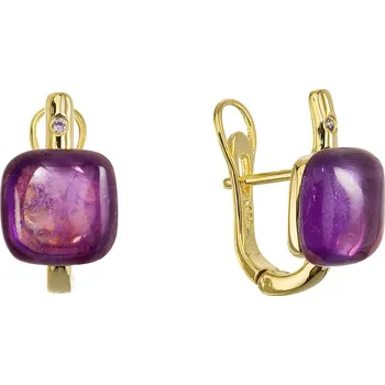 Náušnice EVOLUTION GROUP CZ Pozlacené náušnice s pravým ametystem - 11731.3