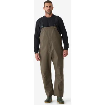 Pánské kalhoty SOLOGNAC Pánské nepromokavé větruodolné svrchní kalhoty s laclem 500 L KAŠTANOVÁ