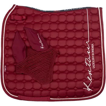 Vybavení pro koně Kentaur Podsedlová dečka s náušníky, drezurní - vínová