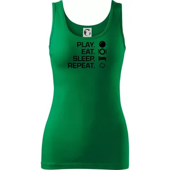 Dámské oblečení Play eat sleep squash - Dámské tílko - M ( Středně zelená )