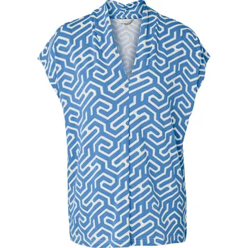 Pánské tričko 706162 - Tchibo - Halenkové triko s výstřihem do V - pro ženy - vel. XL 48/50 - barva: modrá/s potiskem