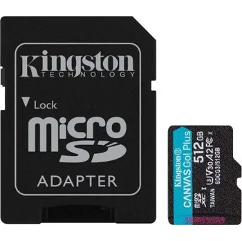 Paměťová karta Karta Micro SD MicroSDXC 512 GB Ne 3D TLC Kingston, řada: Canvas Go! Plus