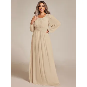 Dámské šaty Svatební Šaty pro družičky s dlouhými nafouknutými rukávy Barva: Korálová, Velikost: 9XL