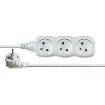 Prodlužovací kabel Emos Prodlužovací kabel 2 m / 3 zásuvky / bílý / PVC / 1 mm2