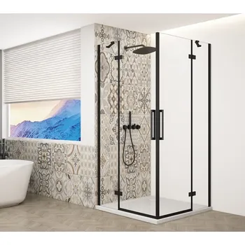 Gelco TRINITY BLACK obdélníkový sprchový kout 1200x800mm, rohový vstup, čiré sklo