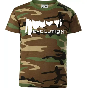 Evoluce spodního prádla - Dětské maskáčové triko - 146 cm/10 let ( Hnědý maskáč )