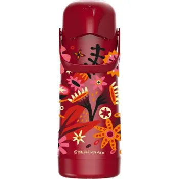 Termoska Termoska Termolar Magic Pump - 1000 ml - červená s květy