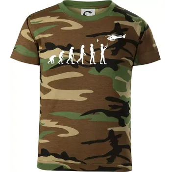 Chlapecké tričko Evoluce modeláře - Dětské maskáčové triko - 122 cm/6 let ( Hnědý maskáč )