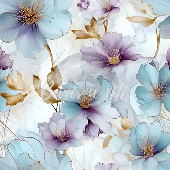 Úplet, Světlé modrofialkové květy (E) (Top kvalitní úplet Bella digitisk)