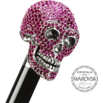 Vycházková hůl Pasotti Lebka SWAROVSKI® - ZELENÁ